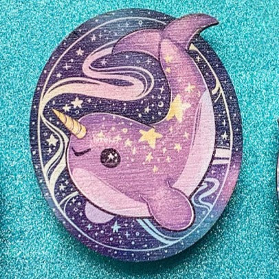 Starwhal Wood Pin