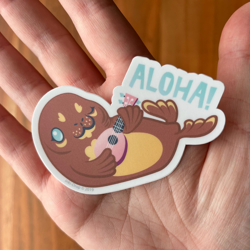 Aloha! Monk Seal Sticker