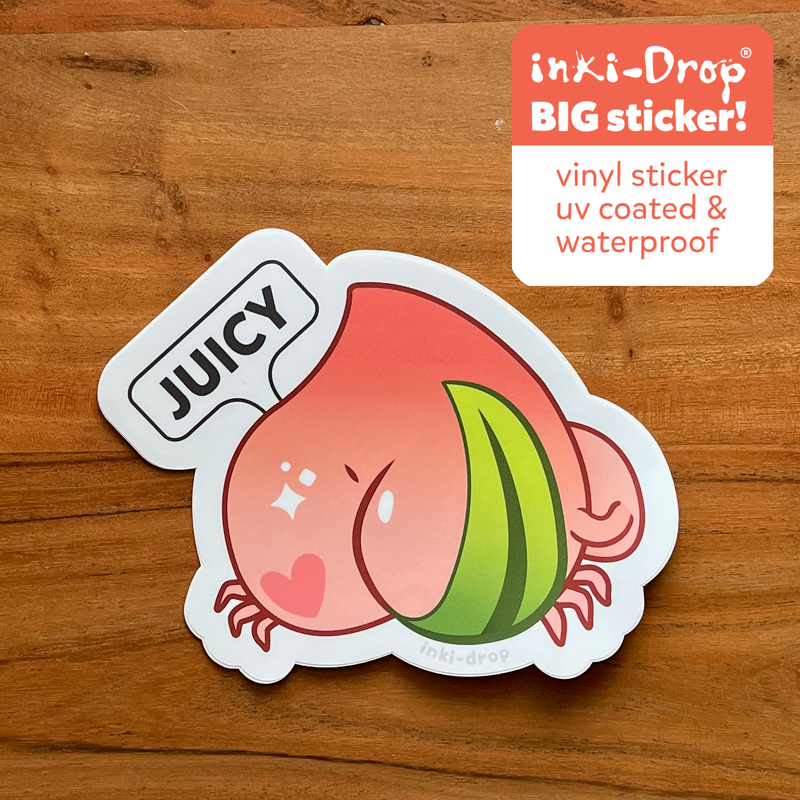 BIG Peach Crab Sticker