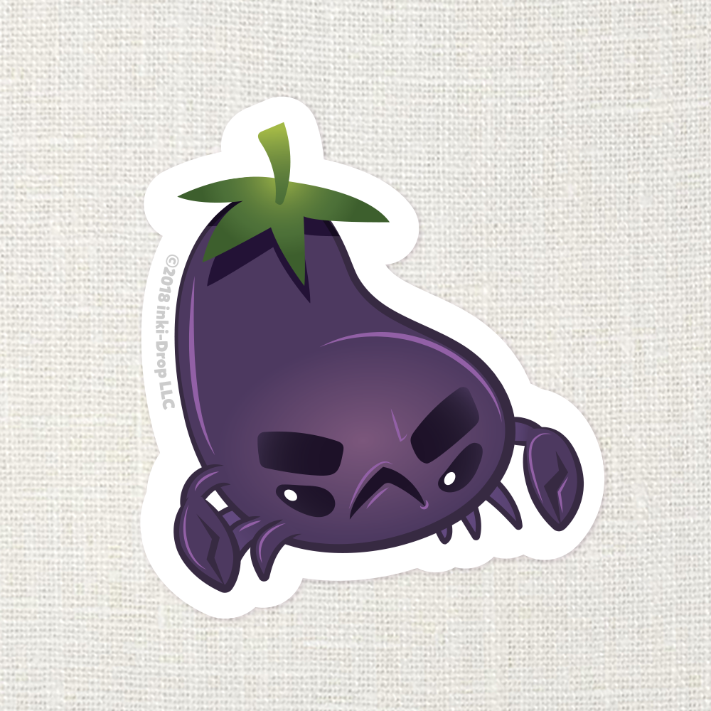 Eggplant Crab Sticker