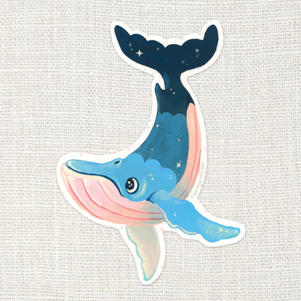 Hoku Humpback Gouache Painting Sticker