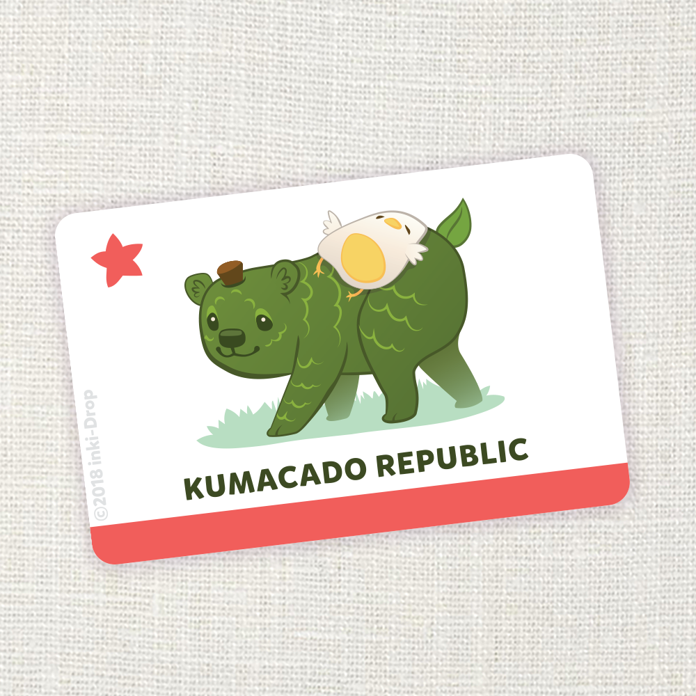 Kumacado Republic California Flag Sticker