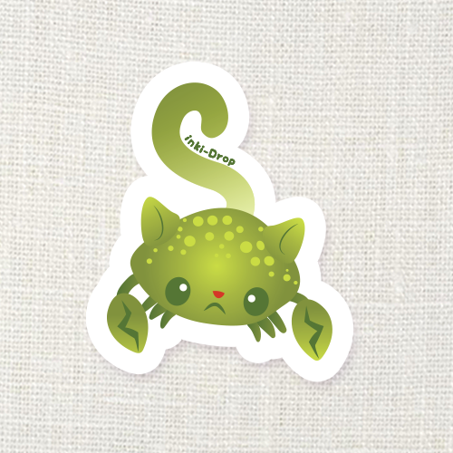 Lime Cat Crab Sticker