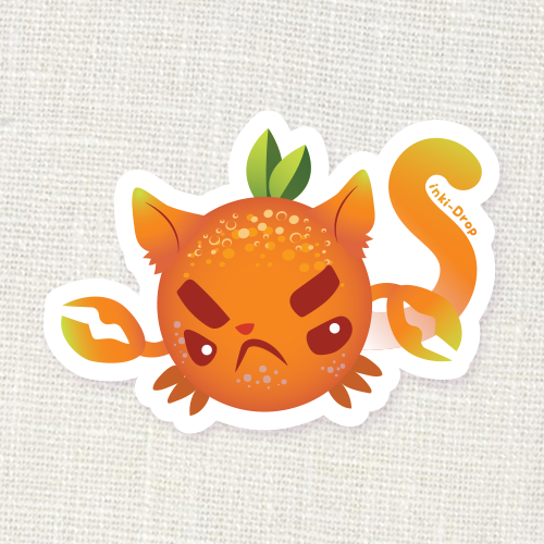 Orange Crabcat Sticker