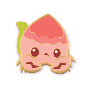 Peach Crab Pin