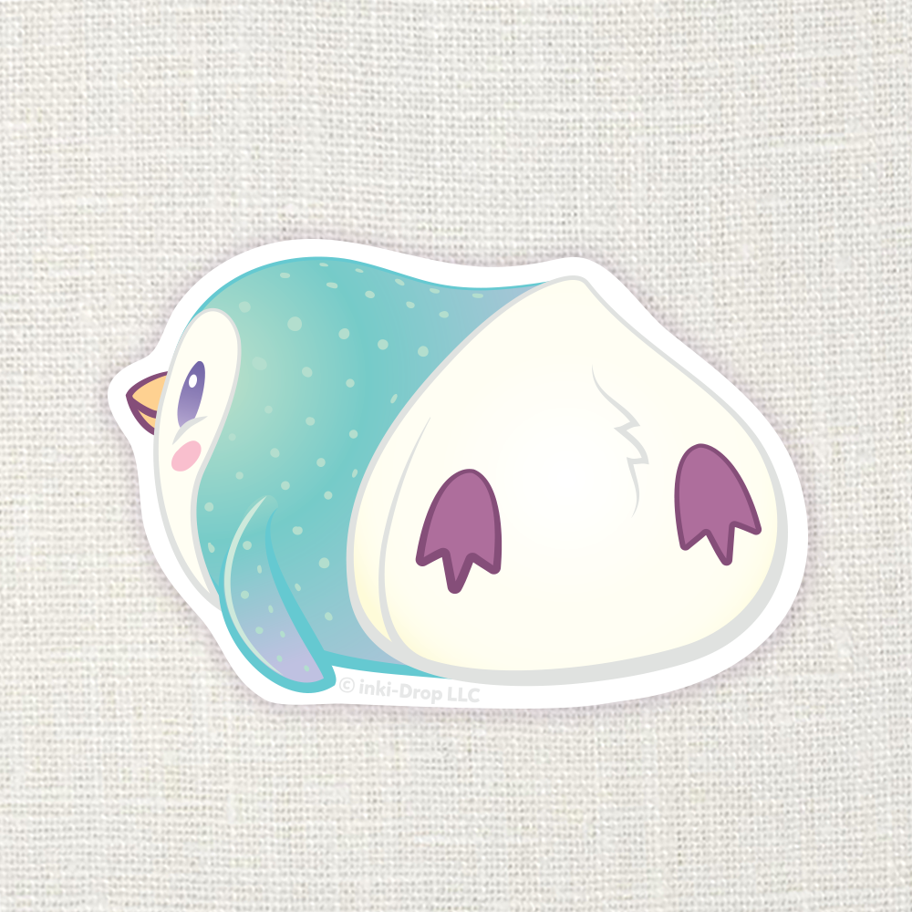 Gumdrop Penguin Sticker - Aqua
