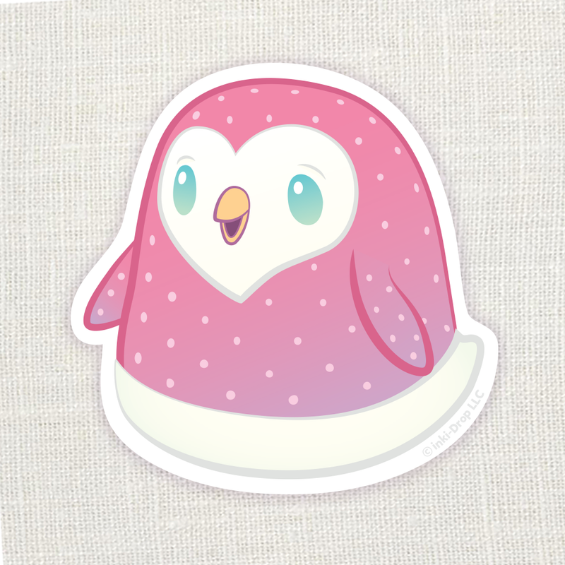 Gumdrop Penguin Sticker - Pink