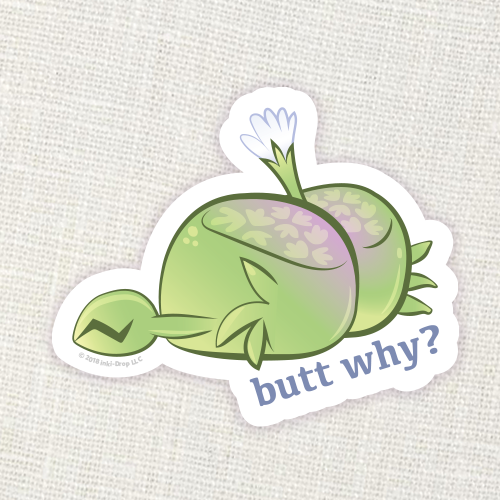 Butt Why Lithops SuccuCrab Sticker