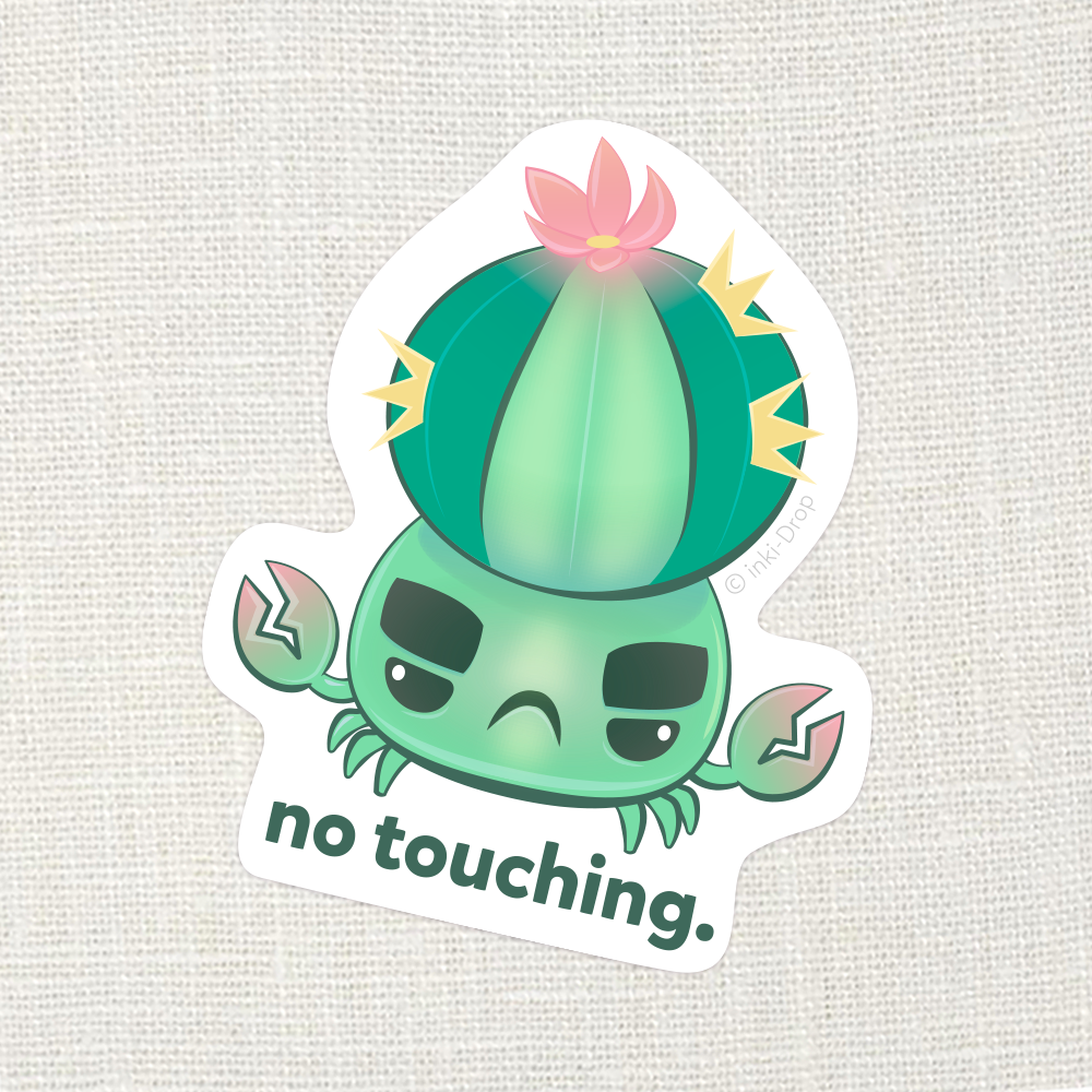 No Touching Cactus SuccuCrab Sticker